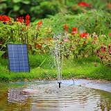 AISITIN 2.5W Solar Fountain Pump Kit with 6 Nozzles Clear Hose Pond Bird Bath view 3
