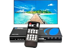 OREI 4K 2x2 HDMI or USB-C Video Wall Controller Processor Display Upto 4K 60hz 2x1, 1x2, 1x3, 1x4 Supports 180 Degree Rotate RS-232 Audio Extraction