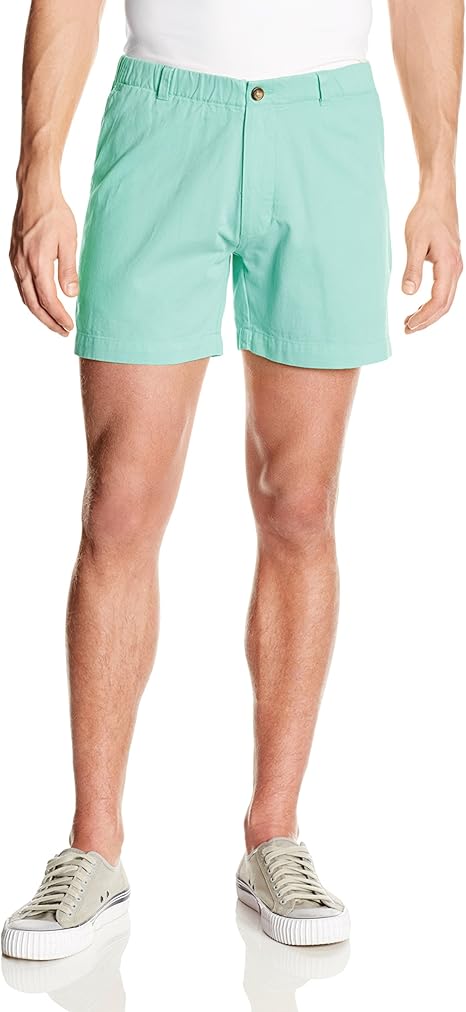 mens elastic waist twill shorts