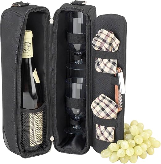 wine cooler bag with glasses