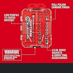 CRAFTSMAN Mechanics Tool Set, 1/4 Inch Drive, 20
