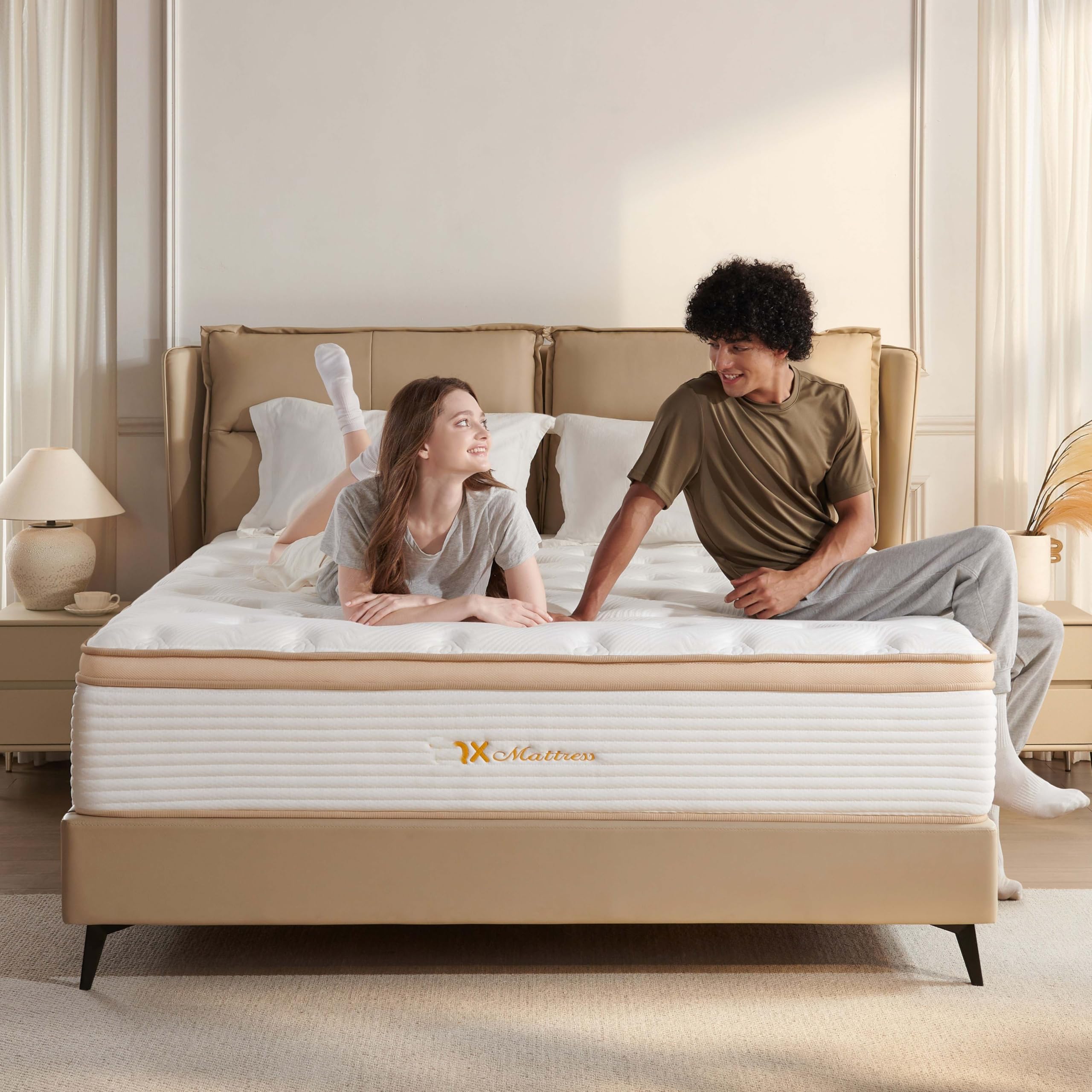 Photo 1 of Queen Mattress,12 Inch Hybrid Mattress in a Box: Memory Foam & Pocket Springs for Pressure Relief, Motion Isolation, Medium Firm,CertiPUR-US Certified,Fiberglass Free, 365 Night Trial
