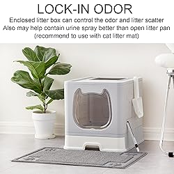 Suhaco Cat Litter Box with Lid Covered Top Entry