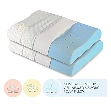 The White Willow Set Of 2 Cervical Orthopedic Memory Foam Cooling