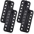2 Pairs No Tie PU Leather Boot Zipper Inserts Tieless Zipper Boot Laces 7 Eyelet Zippers for Shoes Adults Kids, Black