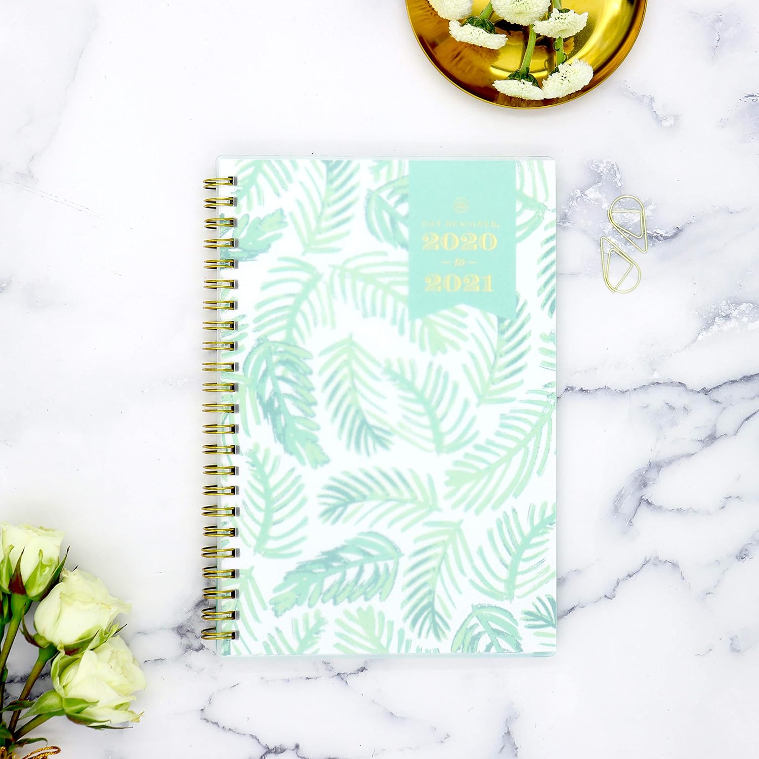 Day Designer for Blue Sky 2020-2021 Academic Year Weekly & Monthly Planner, Flexible Cover, Twin-Wire Binding, 5" x 8", Palms : Office Products