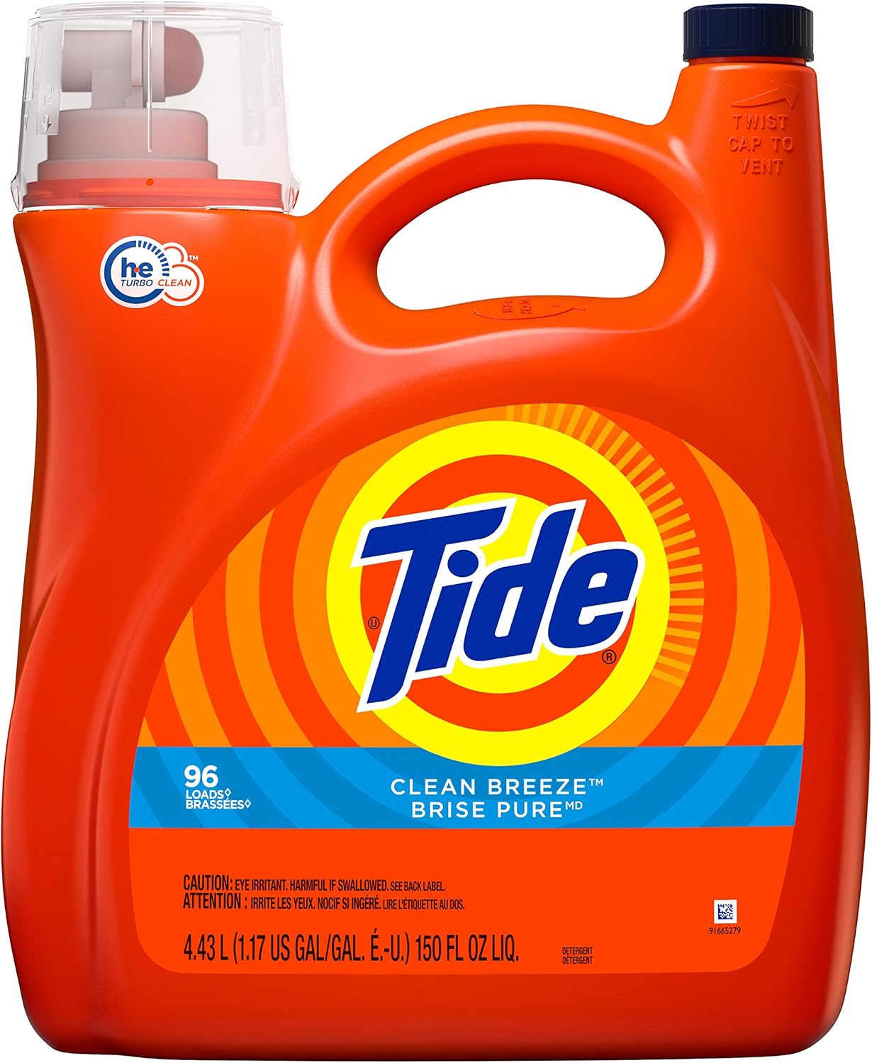 (3.12qt) 2.95l tide 2x Ultra, clean breeze scent, 64 loads 100floz (037000090908)