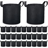 Boao 30 Pack 3 Gallon Grow Bags Aeration Fabric Pots for Plants with Handles Thickened Non Woven Grow Pots Bulk Plant Bags for Garden Vegetable Flower