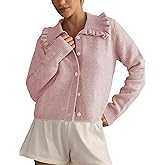 Ziqoty Women's A Line Mini Skirt Drawstring Spoon Neck Long Bell Sleeves Ruffle Hem Knitted Sexy See Through Dress