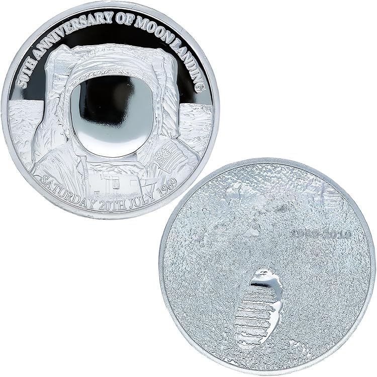 アポロ11 50周年記念シルバー＆NASAバッジマグネット アポロ11 50周年