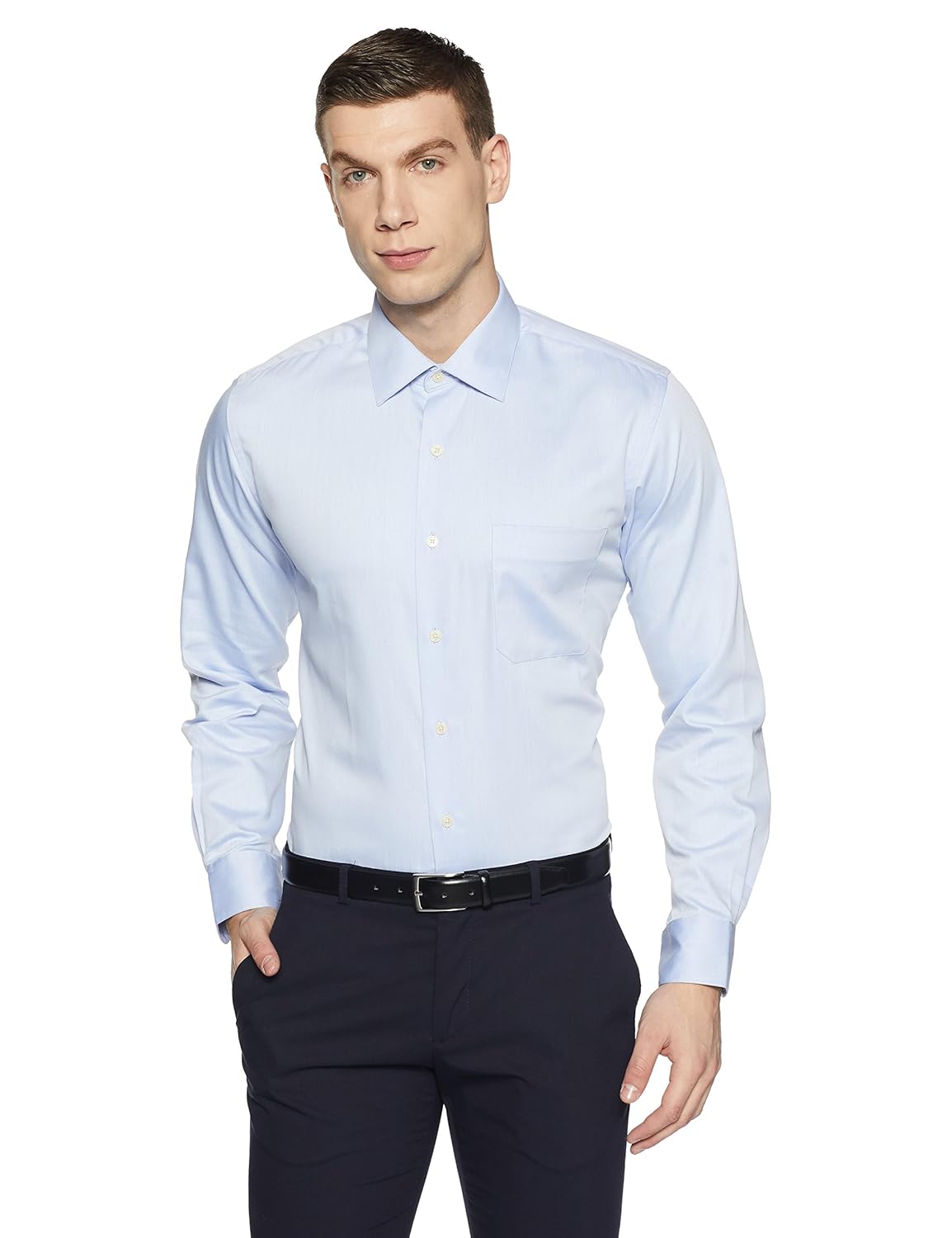 arrow men's solid regular fit formal shirt