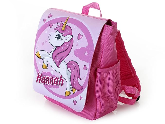 Kinderrucksack Motiv: Einhorn für Mädchen in pink individuell mit Name Bedruckt, ideal für Kita/Kindergarten Kindergartenruck