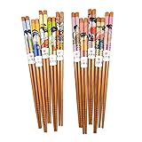 10 Pairs Reusable Bamboo Chopsticks, Edo Period