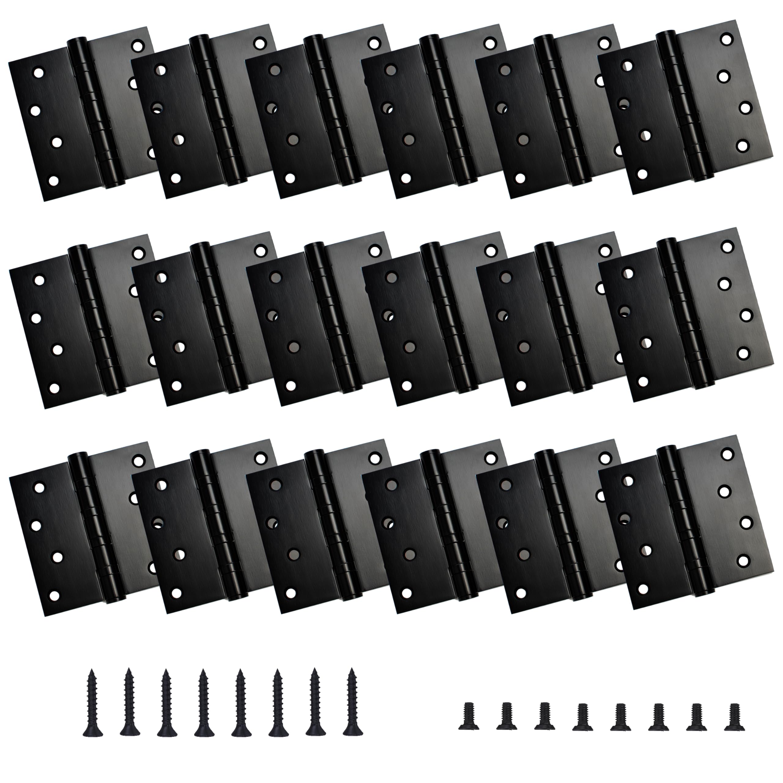 thumbnail image 2 of Ilyapa 18-Pack Black 4x4 Inch Interior Door Hinges – 5/8 Radius Corners, Self-Closing, Satin Nickel & Oil Rubbed Bronze Options 2 of 4