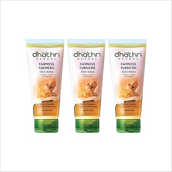 Dhathri Fairness Turmeric Face Wash 50ml (Pack of 3)