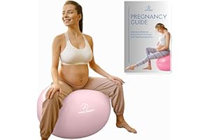 ProBody Pilates Pregnancy Ball - Yoga Ball for Pregnancy with Book, Prenatal, Labor & Postnatal Maternity Exercise