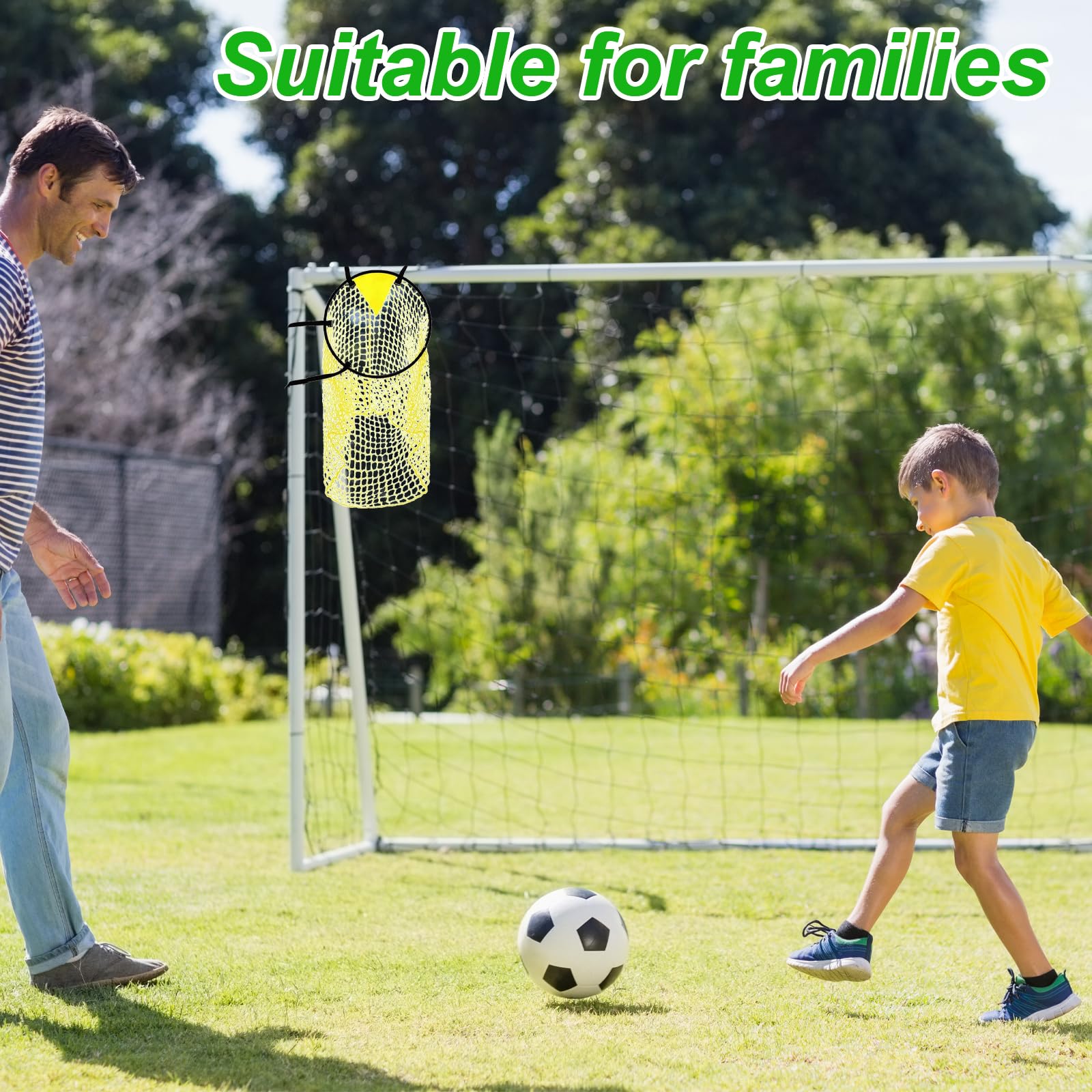 2 Stück Fußballtor Zielnetz, 45 x 60CM Fussball Ziel mit Rahmen Top Bins Fussballtore für Schießgenauigkeit Verbesserung Fußball Training Zubehör für Kinder, Erwachsene 5