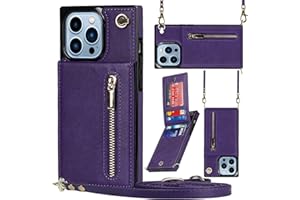 Jaorty Crossbody Wallet Case for iPhone 14 Pro Case (5G 2022) with Card Holder Leather PU Flip Cover Detachable Adjustable La