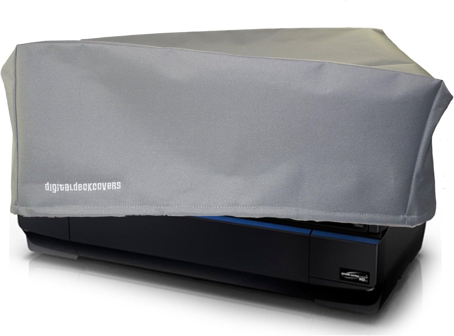 DigitalDeckCovers Printer Dust Cover for Epson Surecolor P800 with Roller Feed Attachment [Antistatic, Water Resistant, Heavy Duty Fabric, Silver]