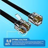 ASNQ High Speed RJ11 to RJ11 Cable 15m OFC PVC Flat Black view 2