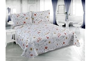 Pinsonic Bedding 3 Piece Bedspread Quilt Coverlet Set (King, Botanic)