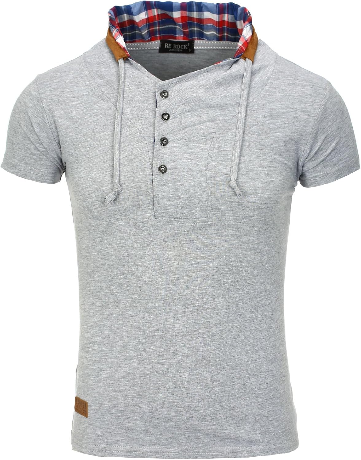 ReRock Cooles Herren TShirt mit hohem Kragen schwarz grau XL Amazon.de Bekleidung