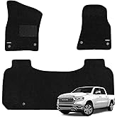 WENNEBIRD Superior Carpet Floor Mats for 2019-2024 Ram 1500 Crew Cab (Rear Underseat Storage, Excludes Classic), 0.6-Inch Ultra-Thick, Noise-Reducing, All-Weather Waterproof Anti-Slip – 3-Pc Set