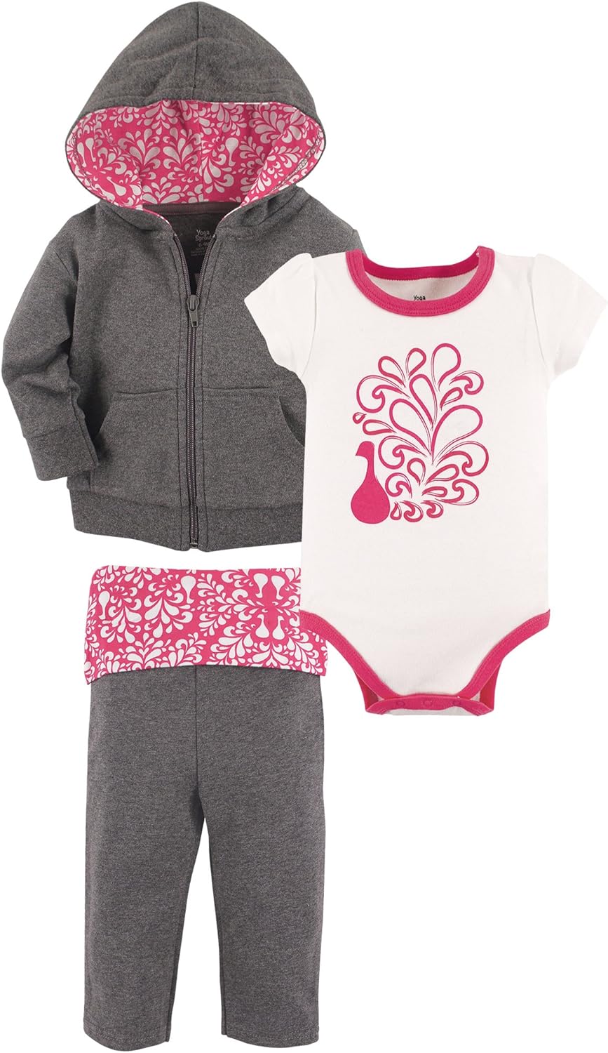 Yoga Sprout Unisex Baby Cotton Hoodie, Bodysuit or Tee Top, and Pant: Clothing
