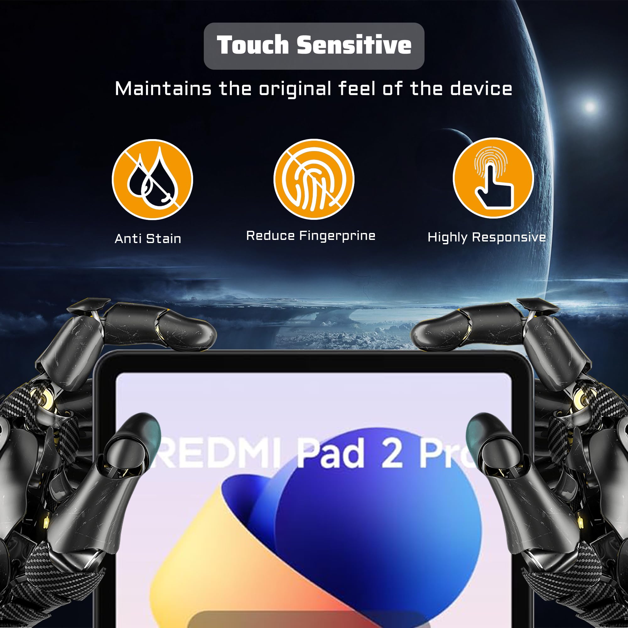 Lemxiee Schutzfolie für Xiaomi Redmi Pad 2 Pro & POCO Pad M1 12.1" Panzerglas [2+1 Stück] Kameraschutz + HD 9H Härte Displayschutz Folie Displayschutzfolie 4