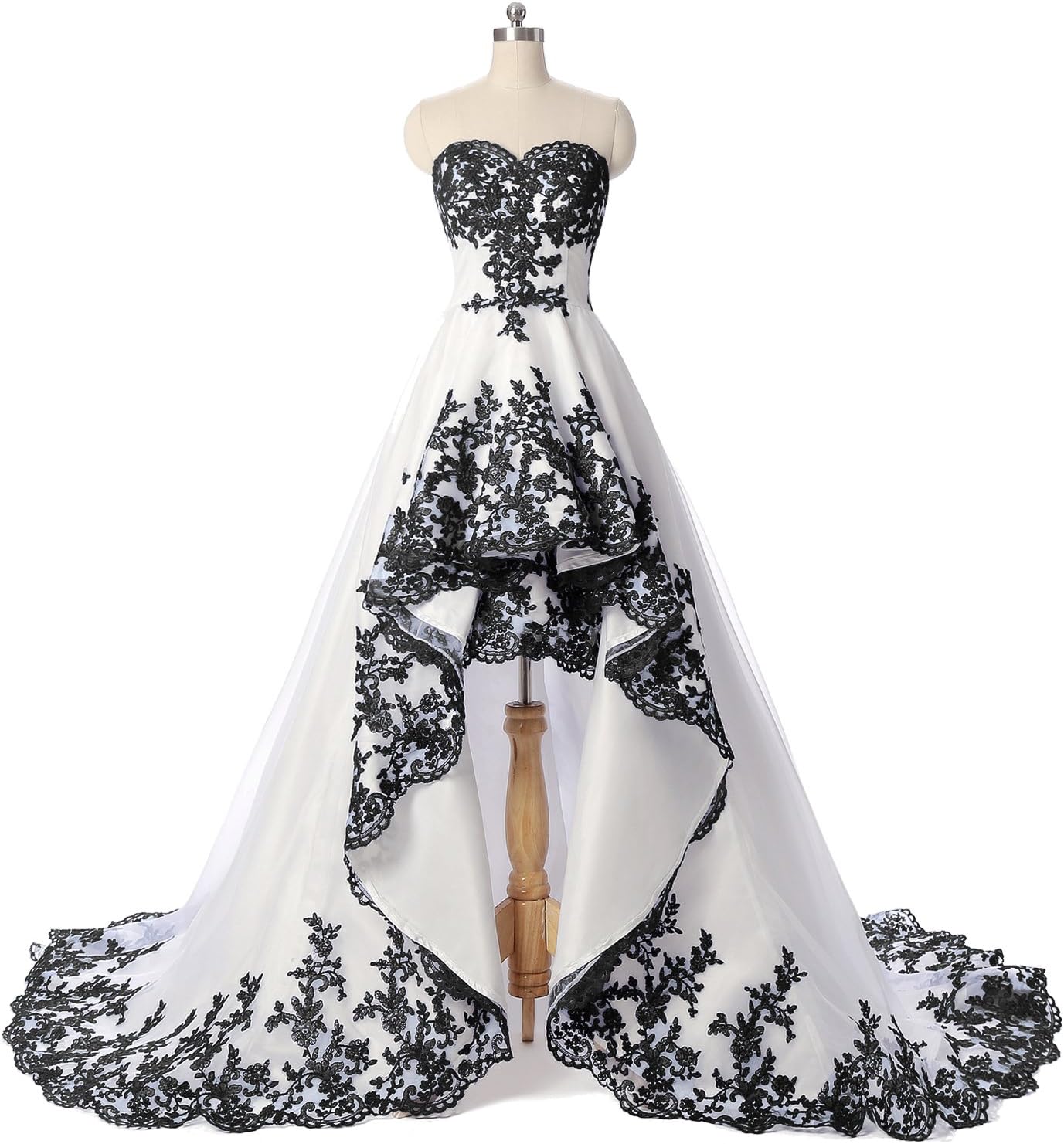 Poplarboy Women's Multi Layer High Low Prom Ball Gown Dresses Applique Sleeveless Evening Bridal Formal Party Gowns