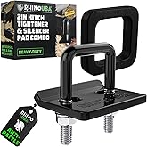 Rhino USA Hitch Tightener Anti Rattle Clamp with Silencer Pad (for 1.25 and 2 inch Hitches) Heavy Duty Steel Trailer Hitch St