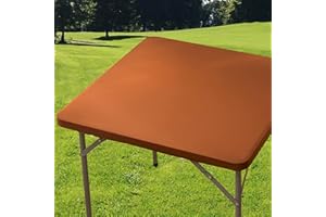 Viiamacki Square Spandex 34X34 Inches Fitted Tablecloth, Elastic Folding Picnic Card Table Cloth, Stretchy Patio Table Cover,