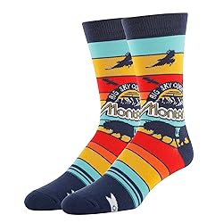 ooohyeah Men’s Funny State Crew Socks, Crazy