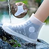 SooGree Shoe Covers Waterproof Rain Shoes Covers Reusable Foldable Rain Boots Slip Resistant Rubber Sole Overshoes Protectors for Cleaning Camping Travel Rain Galoshes with Buttons