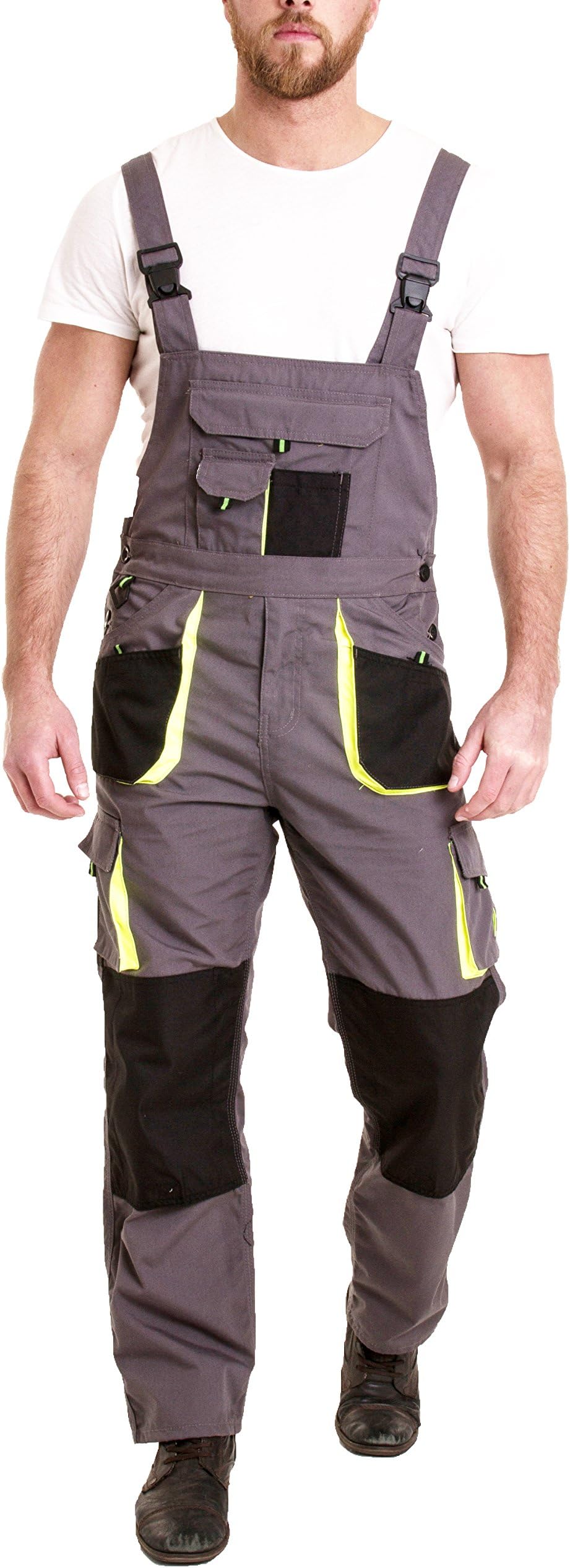 Juicy TrendzBib and Brace Overalls Mens Work Dungarees Heavy Duty Multi Pocket Worker Pants