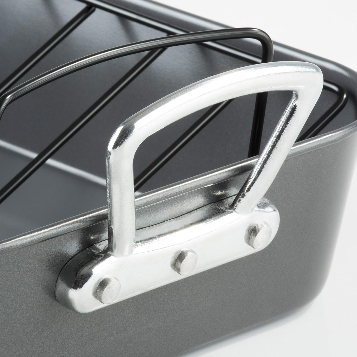 Prochef Roasting Tray 15” , Professional Grade, Removable Non Stick Rack, Black, Length: 42cm Width: 27cm Height: 7cm - Image 5