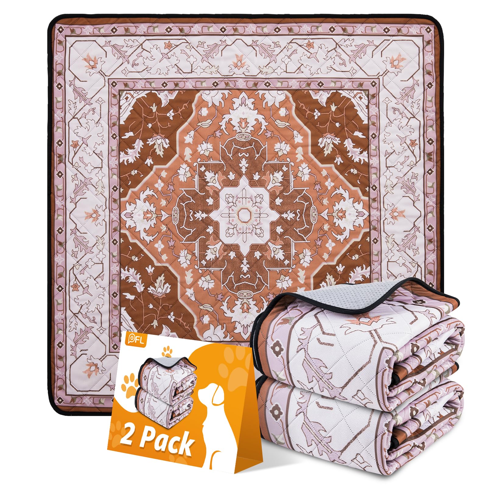 Photo 1 of Washable Pee Pads for Dogs: 2 Pack Reusable, Waterproof & Leakproof Puppy Pad, Non-Slip Whelping & Potty Training for Floor, Playpen, Crate, Couch, 36x36