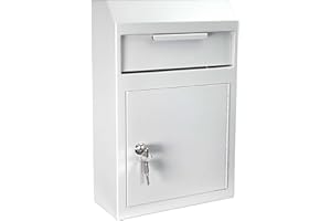 flybold Key Drop Box Automotive Large Locking Drop Box wall mounted Mail Slot Drop Boxes for Business with Tubular Lock Key Baffle Prevents Money Fishing Dropbox Mail Slots for Doors Keys Rent Deposit