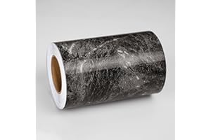 Wallercity Light Black Marble Border Wallpaper Waterproof Self Adhesive Peel and Stick Wallpaper for Kitchen Border Glossy Marble Contact Paper for Bathroom Mirror Frame Trim Stickers 3.94''x197''