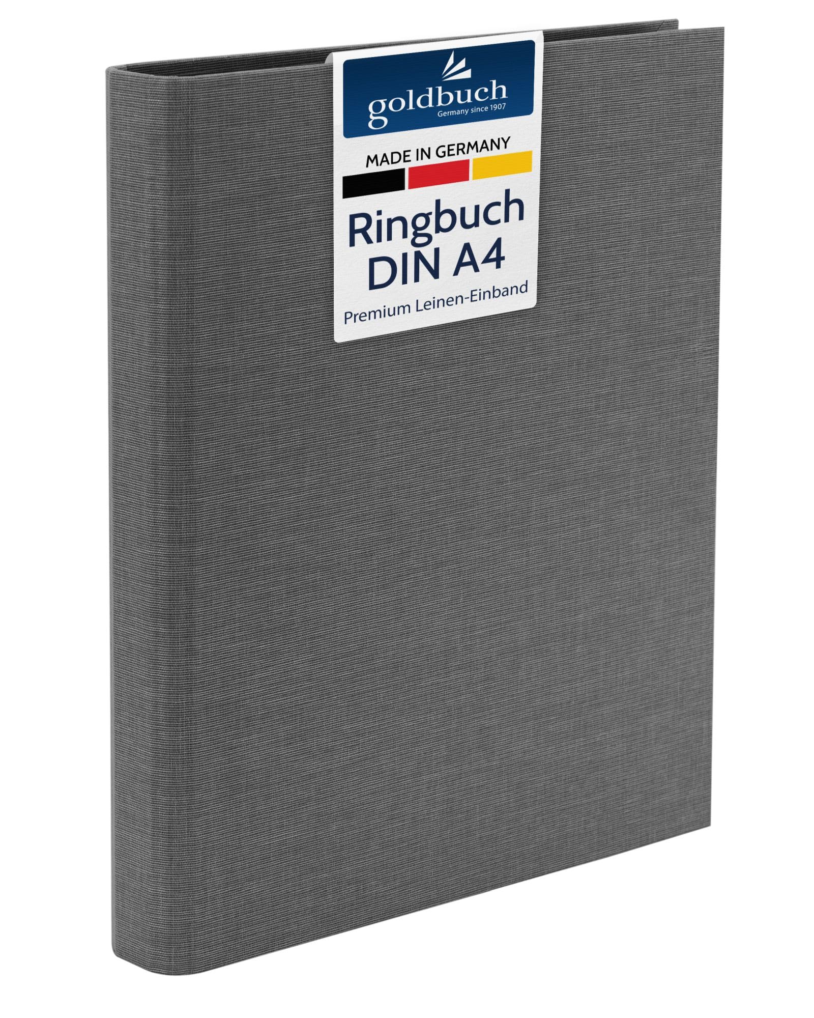 goldbuch Ring Binder A4, linen, Grey, 26x32 cm