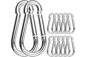 ASELECTED 30 Pack Spring Snap Hooks, 260Lbs Load Capacity Zinc-Galvanized Steel Quick Link, M6x 60MM Keychain Carabiner Clips for Swing and Hammocks, Perfect for Backpack, Ropes, Camping and Hiking