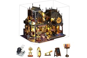 Fifijoy DIY Miniature Dollhouse Kit, Holo Magic City DIY Miniature House kit Wooden Dollhouse Kit, DIY Mini House kit for Adults to Build