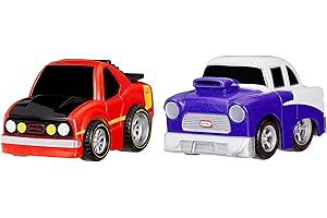 Little Tikes Crazy Fast Cars 2 Count (Pack of 1) Muscle Movers, Muscle Car Themed Pullback Toy Vehicles Goes up to 50 ft