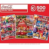 Masterpieces Coca-Cola 3-Pack Jigsaw Puzzle - 500 Piece Adult Puzzle - Adult