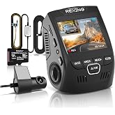 RexingUSA V1P 4K Dual Dash Cam, 4K+1080P Front &amp; Rear, Wi-Fi, 2.4&rdquo; LCD, 170&deg; Wide Angle, Supercapacitor, G-Sensor, WDR, Loop Recording, App, 32GB Card &amp; Hardwire Kit