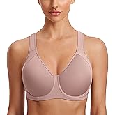 SYROKAN High Impact Sports Bras for Women Support Underwire Cross Back Large Bust Cool Comfort Molded Cup