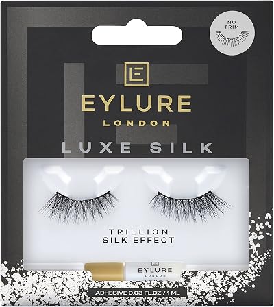 Eylure LUXE SILK Accent Trillion Black False Lashes Reusable Handmade