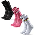 DANISH ENDURANCE Cycling Socks, Crew Length, Breathable, and Cushioned Bike Socks, for Men & Women, Unisex, 3-Pack