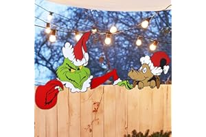 CZLOTYH Christmas Fence Peeker Decorations Outdoor Funny Christmas Fence Yard Sign with Hand Head for Holiday Xmas Garden Courtyard Wall Decorations (Style 3)