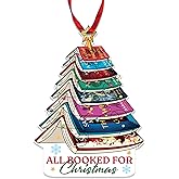 Book Ornament for Romantasy Reader, Book Lover Gifts, Bookish Merch for Women, Bookworm, Librarian, Teacher, Christmas Window & Car Hanging Decoration